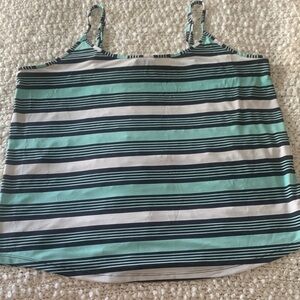 The Limited Teal and Black Striped Camisole